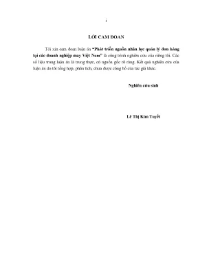 2 luận án phát triển nguồn nhân lực quản lý đơn hàng tại các doanh nghiệp may việt nam