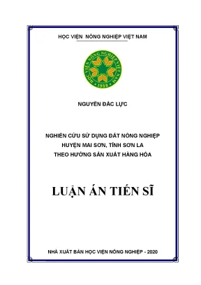Luận án tiến sĩ nghiên cứu sử dụng đất nông nghiệp huyện mai sơn tỉnh sơn la theo hướng sản xuất hàng hóa
