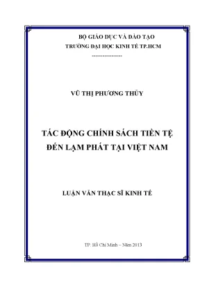 Luận văn thạc sĩ tác động chính sách tiền tệ đến lạm phát tại việt nam luận văn thạc sĩ