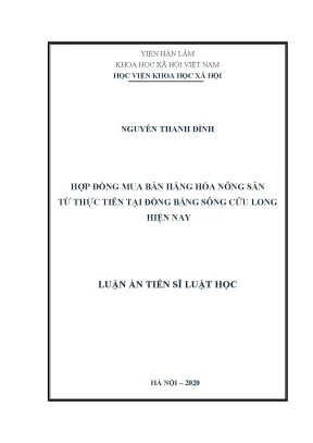 Luận án tiến sĩ hợp đồng mua bán hàng hóa nông sản từ thực tiễn tại đồng bằng sông cửu long hiện nay 1