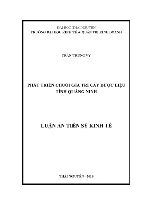Luận án tiến sĩ phát triển chuỗi sản phẩm dược liệu tỉnh quảng ninh
