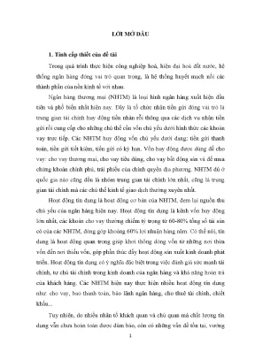 Luận văn tốt nghiệp giải pháp nâng cao chất lượng tín dụng tại ngân hàng thương mại cổ phần xăng dầu petrolimex chi nhánh hải dương