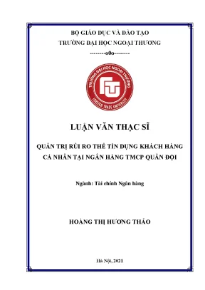 Luận văn thạc sĩ quản trị rủi ro thẻ tín dụng khách hàng cá nhân tại ngân hàng tmcp quân đội