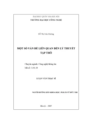 Luận văn thạc sĩ một số vấn đề liên quan đến lý thuyết tập thô