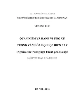 Luận văn thạc sĩ quan niệm và hành vi ứng xử trong văn hóa hội họp hiện nay nghiên cứu trường hợp thành phố hà nội