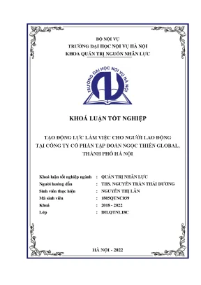 Luận văn tốt nghiệp tạo động lực làm việc cho người lao động tại công ty cổ phần tập đoàn ngọc thiên global thành phố hà nội