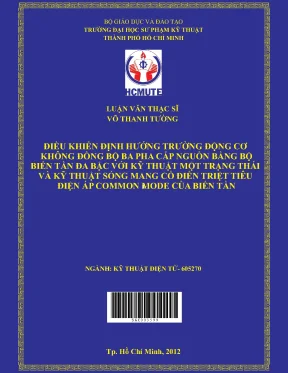 Luận văn thạc sĩ hcmute điều khiển định hướng trường động cơ không đồng bộ ba pha cấp nguồn bằng bộ biến tần đa bậc với kỹ thuật một trạng thái và kỹ thuật sóng mang cổ điển triệt tiêu điện áp