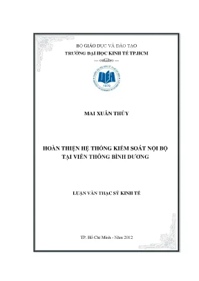 Luận văn thạc sĩ hoàn thiện hệ thống kiểm soát nội bộ tại viễn thông bình dương luận văn thạc sĩ