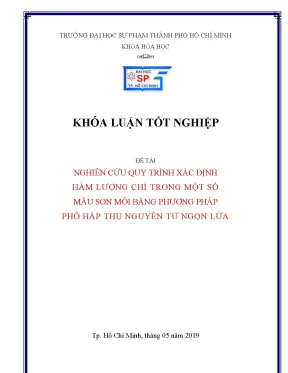 Luận văn thạc sĩ nghiên cứu quy trình xác định hàm lượng chì trong một số mẫu son môi bằng phương pháp phổ hấp thụ nguyên tử ngọn lửa faas