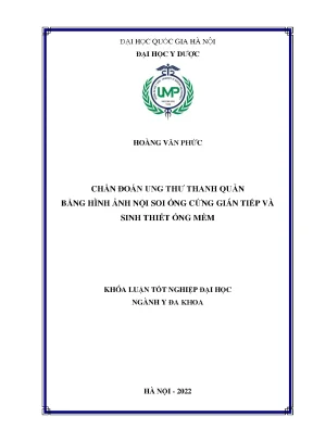 Luận văn tốt nghiệp chẩn đoán ung thư thanh quản bằng hình ảnh nội soi ống cứng gián tiếp và sinh thiết ống mềm