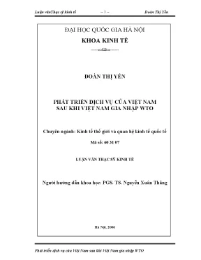 Luận văn thạc sĩ phát triển dịch vụ của việt nam sau khi việt nam gia nhập wto