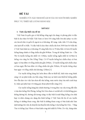 Luận án nghiên cứu xác định độ lệch tàu do người điều khiển phục vụ thiết kế luồng hàng hải