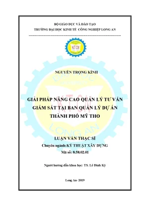 Luận văn thạc sĩ giải pháp nâng cao quản lý tư vấn giám sát tại ban quản lý dự án thành phố mỹ tho