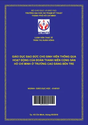 Luận văn thạc sĩ hcmute giáo dục đạo đức cho sinh viên thông qua hoạt động của đoàn thanh niên cộng sản hồ chí minh ở trường cao đẳng bến tre