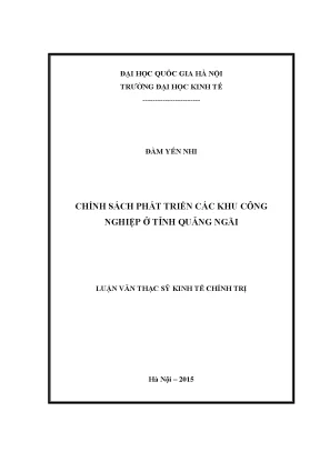 Luận văn thạc sĩ chính sách phát triển các khu công nghiệp ở tỉnh quảng ngãi