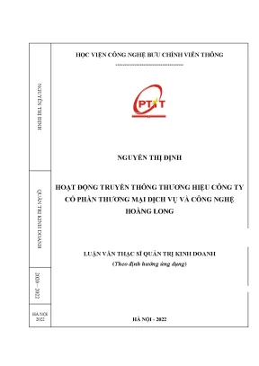 Luận văn thạc sĩ hoạt động truyền thông thương hiệu công ty cổ phần thương mại dịch vụ và công nghệ hoàng long