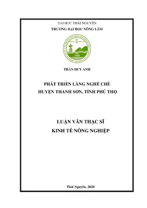 Luận văn tốt nghiệp phát triển làng nghề chè huyện thanh sơn tỉnh phú thọ