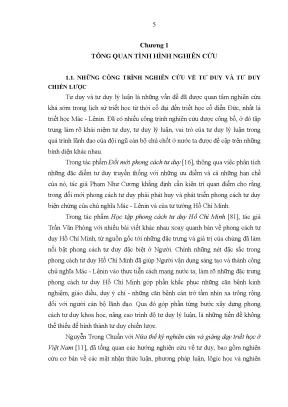 Luận án nâng cao trình độ tư duy chiến lược cho đội ngũ cán bộ lãnh đạo ở nước ta hiện nay