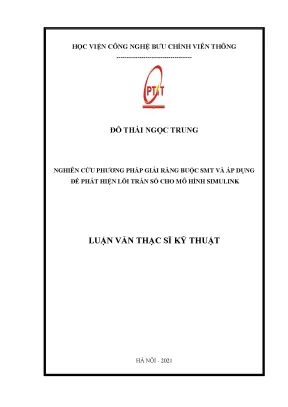 Luận văn thạc sĩ nghiên cứu phương pháp giải ràng buộc smt và áp dụng để phát hiện lỗi tràn số cho mô hình hệ thống nhúng