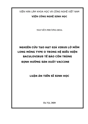 Luận án tiến sĩ nghiên cứu tạo hạt giả virus lở mồm long móng type o trong hệ biểu hiện baculovirus tế bào côn trùng định hướng sản xuất vaccine