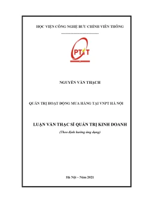 Luận văn thạc sĩ quản trị hoạt động mua hàng tại vnpt hà nội