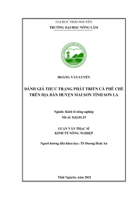 Luận văn tốt nghiệp đánh giá thực trạng phát triển cà phê chè trên địa bàn huyện mai sơn tỉnh sơn la