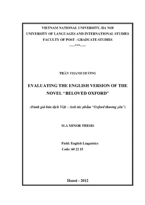 Luận văn thạc sĩ evaluating the english version of the novel beloved oxford