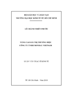 Luận văn thạc sĩ nâng cao giá trị thương hiệu công ty tnhh monday vietnam