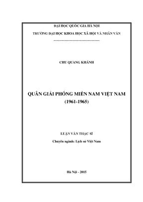 Luận văn thạc sĩ quân giải phóng miền nam việt nam 1961 1965