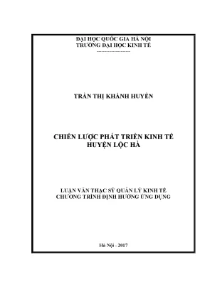 Luận văn thạc sĩ chiến lược phát triển kinh tế huyện lộc hà tỉnh hà tĩnh