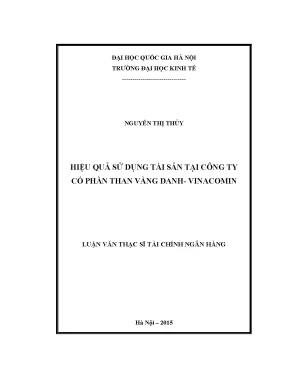 Luận văn thạc sĩ hiệu quả sử dụng tài sản tại công ty cổ phần than vàng danh vinacomin