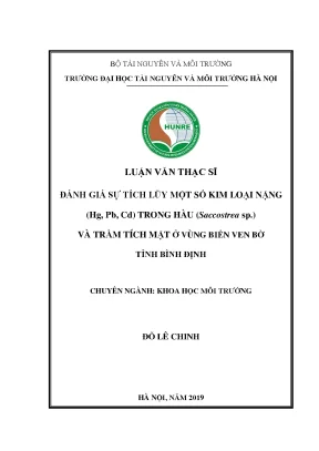 Luận văn thạc sĩ đánh giá sự tích lũy một số kim loại nặng hg pb cd trong hàu saccostrea sp và trầm tích mặt ở vùng biển ven bờ tỉnh bình định