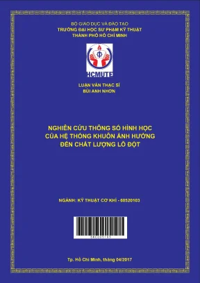Luận văn thạc sĩ hcmute nghiên cứu thông số hình học của hệ thống khuôn ảnh hưởng đến chất lượng lỗ đột