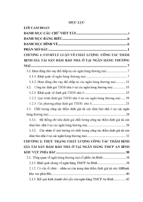 Luận văn thạc sĩ công tác thẩm định giá tài sản đảm bảo nhà ở tại ngân hàng thương mại cổ phần an bình khu vực phía bắc