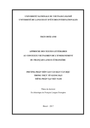 Luận văn thạc sĩ phương pháp tiếp cận văn bản văn học trong thực tế giảng dạy tiếng pháp tại việt nam luận án ts khoa học giáo dục 621401