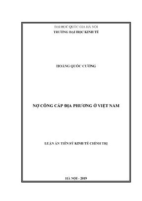 Luận án tiến sĩ nợ công cấp địa phương ở việt nam
