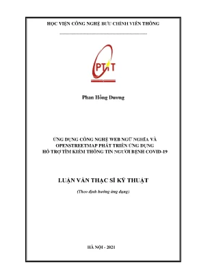 Luận văn thạc sĩ ứng dụng công nghệ web ngữ nghĩa và openstreetmap phát triển ứng dụng hỗ trợ tìm kiếm thông tin về bệnh nhân covid 19