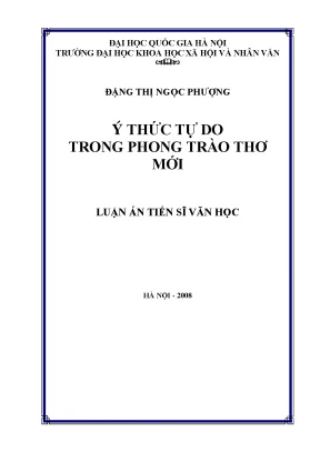 Luận án tiến sĩ ý thức tự do trong phong trào thơ mới