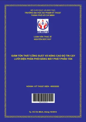 Luận văn thạc sĩ hcmute giảm tổn thất công suất và nâng cao độ tin cậy lưới điện phân phối bằng máy phát phân tán