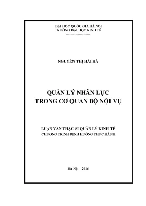 Luận văn thạc sĩ quản lý nhân lực trong cơ quan bộ nội vụ