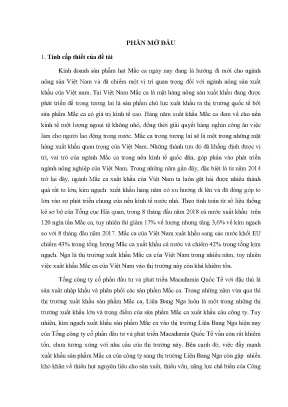 Luận văn tốt nghiệp thực trạng và giải pháp đẩy mạnh xuất khẩu mặt hàng mắc ca của tổng công ty cổ phần đầu tư và phát triển macadamia quốc tế vào thị trường liên bang nga