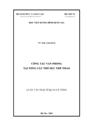Luận văn thạc sĩ công tác văn phòng tại tổng cục thể dục thể thao