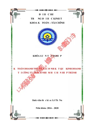 Luận văn tốt nghiệp kế toán doanh thu và xác định kết quả kinh doanh tại công ty trách nhiệm hữu hạn hiệp thành
