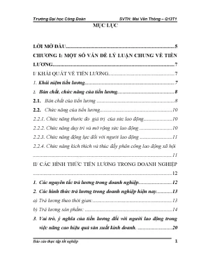 Luận văn tốt nghiệp một số ý kiến nhằm hoàn thiện công tác quản lý tiền lương tại công ty cổ phần đttc thăng long