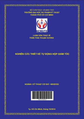 Luận văn thạc sĩ hcmute nghiên cứu thiết kế tự động hộp giảm tốc