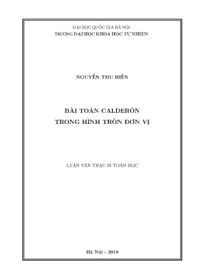 Luận văn thạc sĩ bài toán calderón trong hình tròn đơn vị