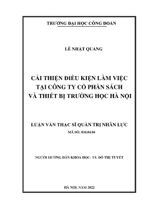 Luận văn thạc sĩ cải thiện điều kiện làm việc tại công ty cổ phần sách và thiết bị trường học hà nội