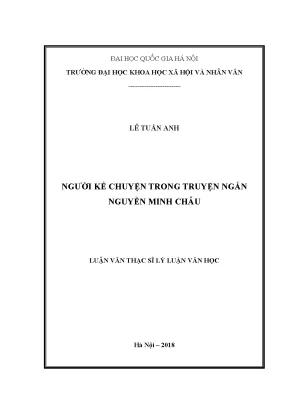 Luận văn thạc sĩ người kể chuyện trong truyện ngắn nguyễn minh châu