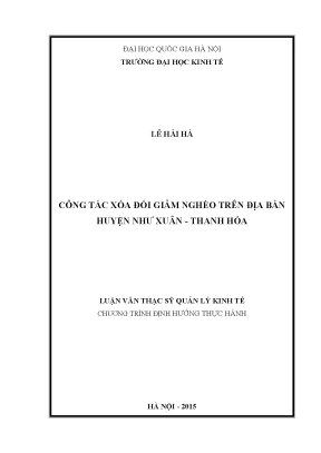 Luận văn thạc sĩ công tác xóa đói giảm nghèo trên địa bàn huyện như xuân thanh hóa