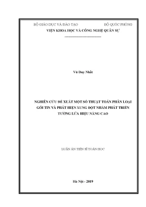 Luận án tiến sĩ nghiên cứu đề xuất một số thuật toán phân loại gói tin và phát hiện xung đột nhằm phát triển tường lửa hiệu năng cao